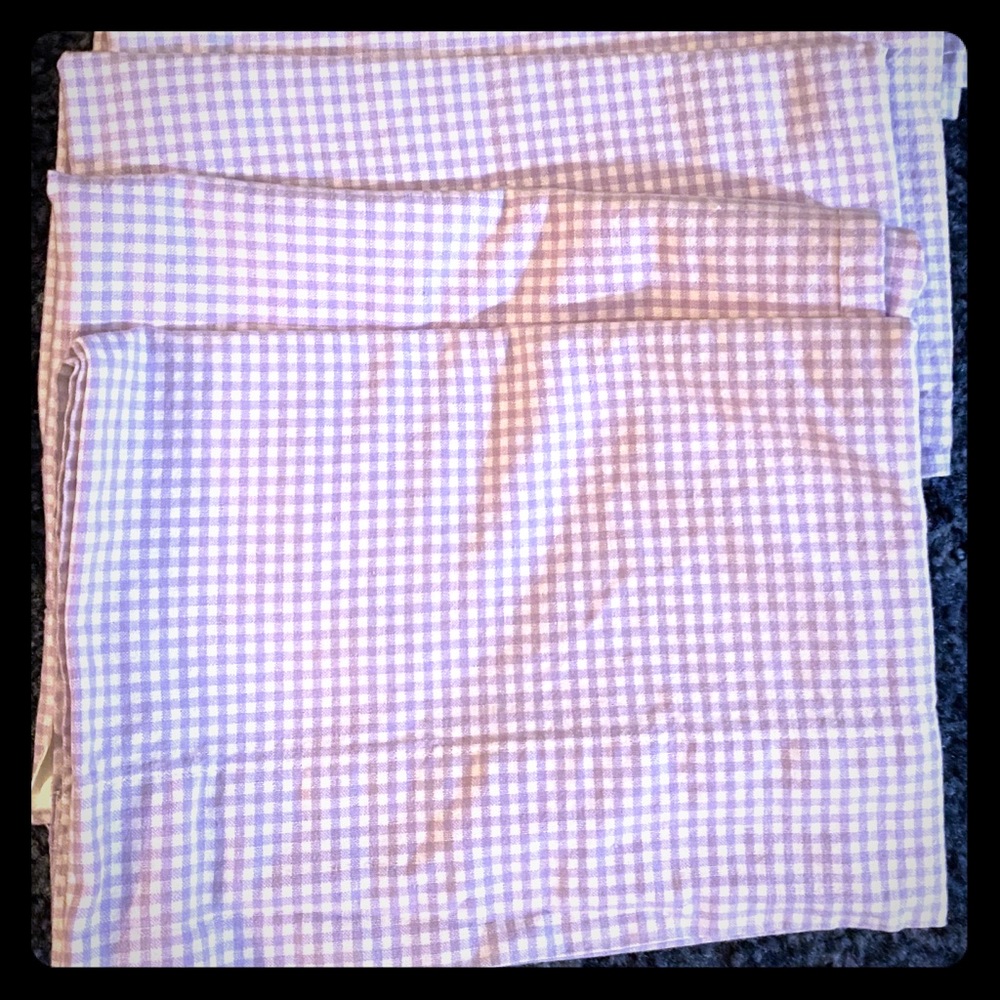 3 Lavender Gingham Pottery Barn Valances